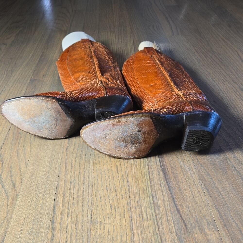 Beautiful Vintage Dan Post Snakeskin Cowgirl Boots - Picture 5 of 12